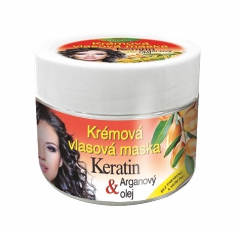 Bione Cosmetics Krémová vlasová maska Keratin   Arganový olej 260 ml