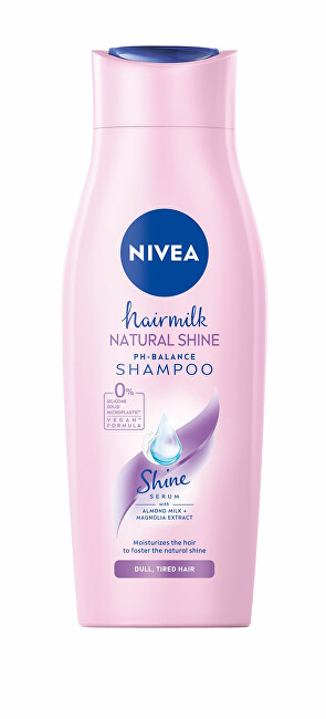 Nivea Ošetrujúci šampón s mliečnymi a hodvábnymi proteínmi na unavené vlasy bez lesku Hair milk Shine ( Care Shampoo) 250 ml