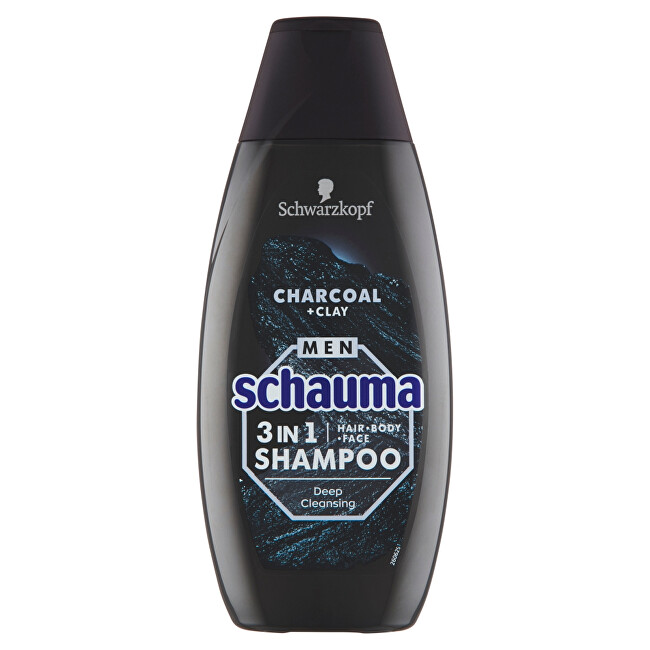 Schauma Šampón pre mužov 3v1 Charocal   Clay ( Hair Body Face Shampoo) 400 ml