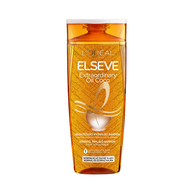 L´Oréal Paris Vyživujúci šampón s kokosovým olejom na normálnu až suché, nepoddajné vlasy Elseve Extraordinary Oil 400 ml