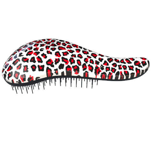 D Tangler Kefa na vlasy s rukoväťou Leopard Pink