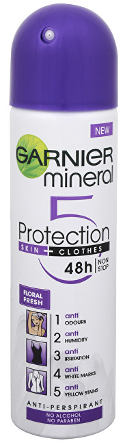 Garnier Minerálne antiperspirant 5 Pro Tection Floral Fresh 48h v spreji pre ženy 150 ml