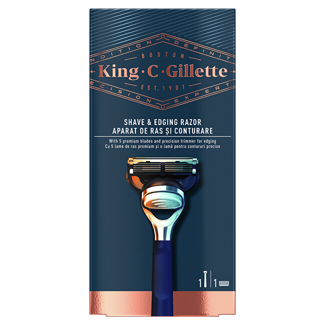Gillette Holiaci strojček King (Shave & Edging Razor)   1 náhradná hlavica