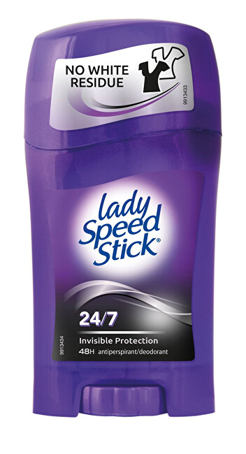 Lady Speed Stick Tuhý antiperspirant pre celodennú ochranu proti poteniu 24 7 Invisible (Wetness & Odor Protection) 45 g