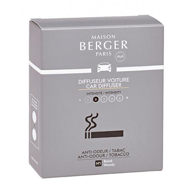 Maison Berger Paris Náhradná náplň do difuzéra do auta Antiodour tabak Tobacco (Car Diffuser Recharge Refill) 2 ks