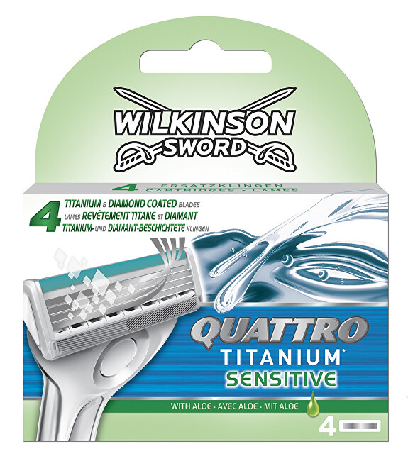 Wilkinson Sword Náhradné hlavice Quattro Titanium Sensitiv e 4 ks