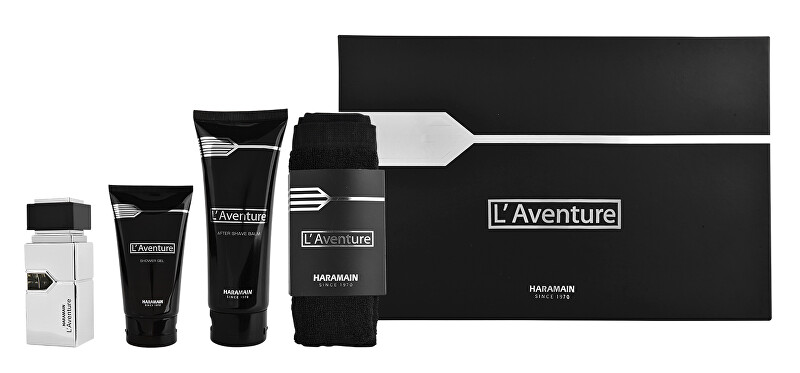 Al Haramain L`Aventure - EDP 30 ml   sprchový gel 150 ml   balzám po holení 100 ml   ručník - SLEVA - bez celofánu