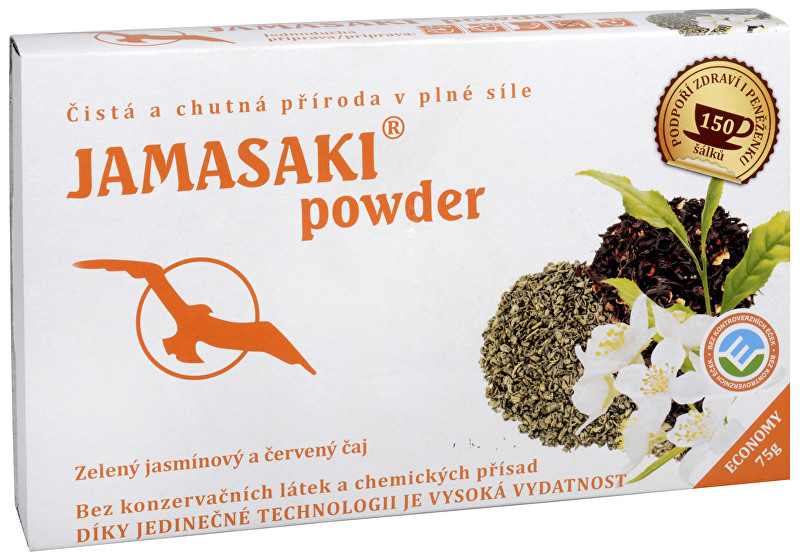 Čaje Hannasaki Jamasaki powder - zmes zeleného jazmínového a červeného čaju 75 g