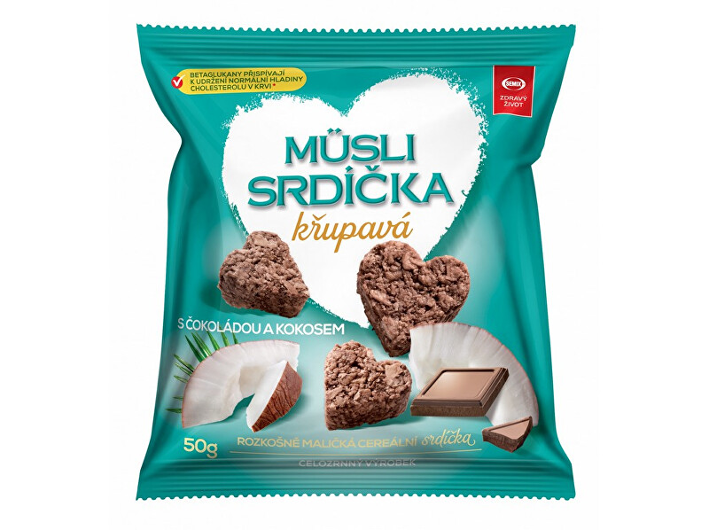 Semix Musli srdiečka chrumkavá s čokoládou a kokosom 50 g