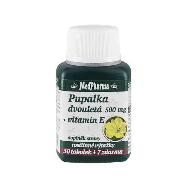 MedPharma Pupalka dvouletá 500 mg   vitamín E 30 tob.   7 tob. ZDARMA