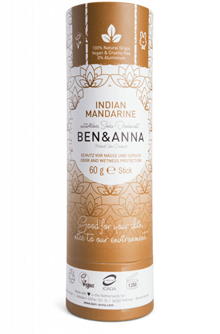 BEN & ANNA Tuhý dezodorant BIO 60 g - Indická mandarínka