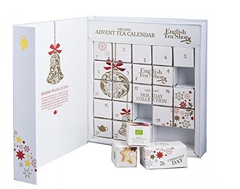 English Tea Shop Adventný kalendár kniha biela BIO 24 pyramídiek, 12 príchuťou