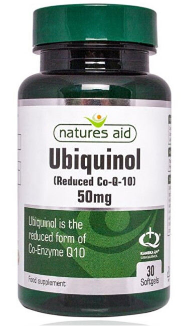 Natures Aid Ubiquinol - 50 mg (redukovaný koenzým Q10) 30 žuvacích kapsúl