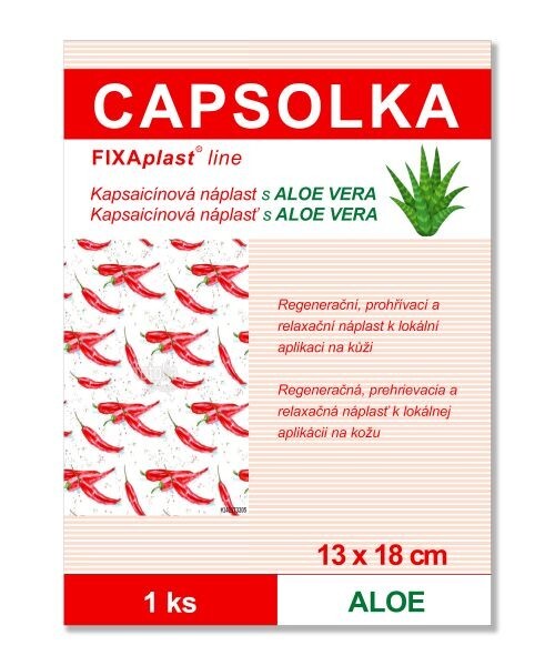 FIXAplast CAPSOLKA Kapsaicínová hrejivá náplasť ALOE 13 x 18 cm 1 ks