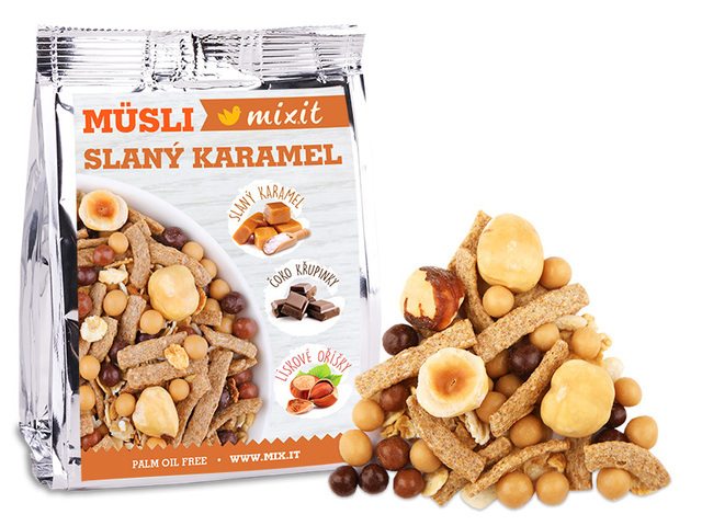 Mixit Pečený Mixit - Slaný karamel & lieskové oriešky do vrecka 1 ks, 60 g