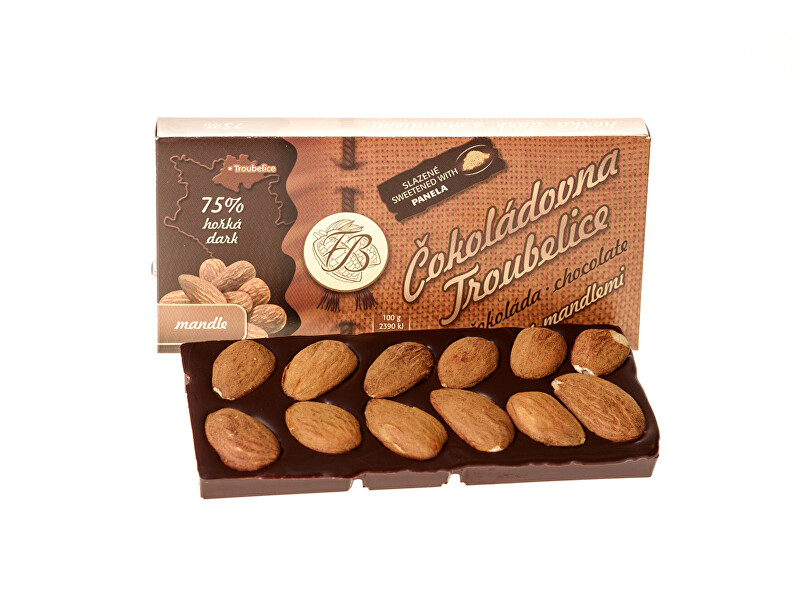 Čokoládovna Troubelice Horká čokoláda s mandľami 75% 55 g