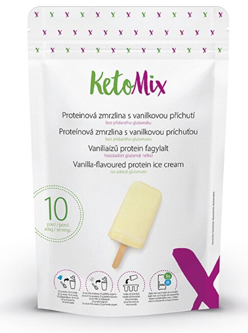 KetoMix Proteínová zmrzlina s vanilkovou príchuťou 250 g (10 porcií)