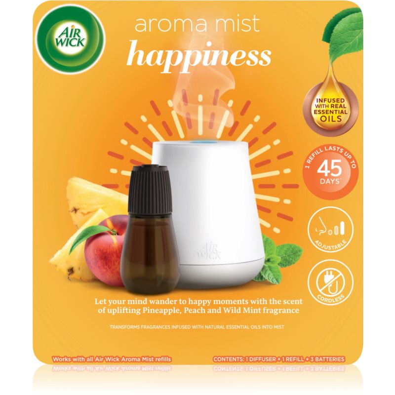 Air Wick Aroma Mist Happiness aróma difuzér s náplňou  batérie 20 ml