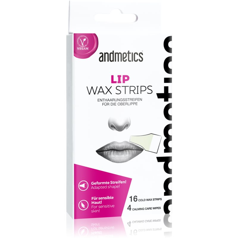 andmetics Wax Strips Lip voskové depilačné pásiky na hornú peru 16 ks