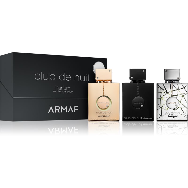 Armaf Club de Nuit Man Intense, Sillage, Milestone darčeková sada pre mužov unisex 3x30 ml