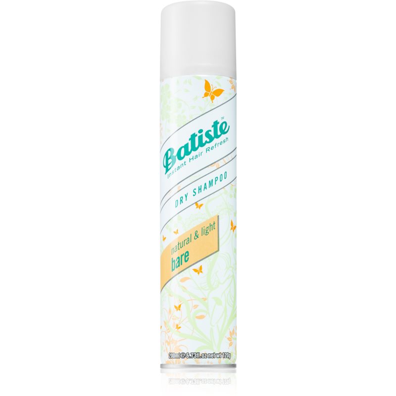 Batiste Natural  Light Bare suchý šampón pre absorpciu prebytočného mazu a pre osvieženie vlasov 200 ml