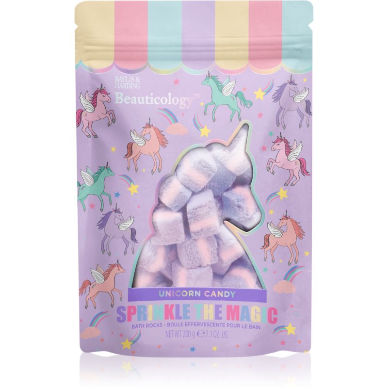 Baylis  Harding Beauticology Unicorn šumivá kocka do kúpeľa vône Unicorn Candy 200 g