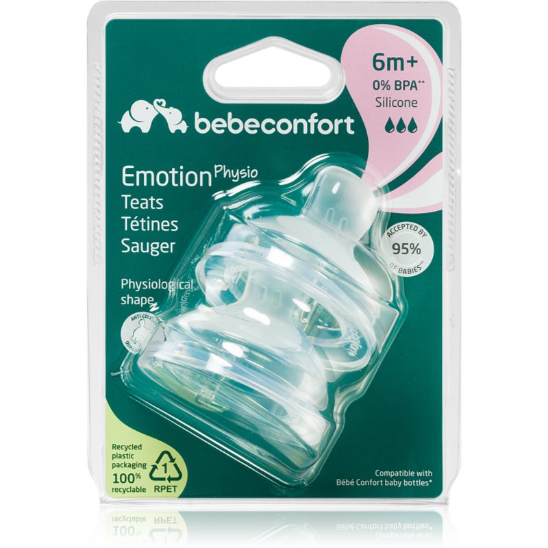 Bebeconfort Emotion Physio Fast Flow cumlík na fľašu 6 m 2 ks