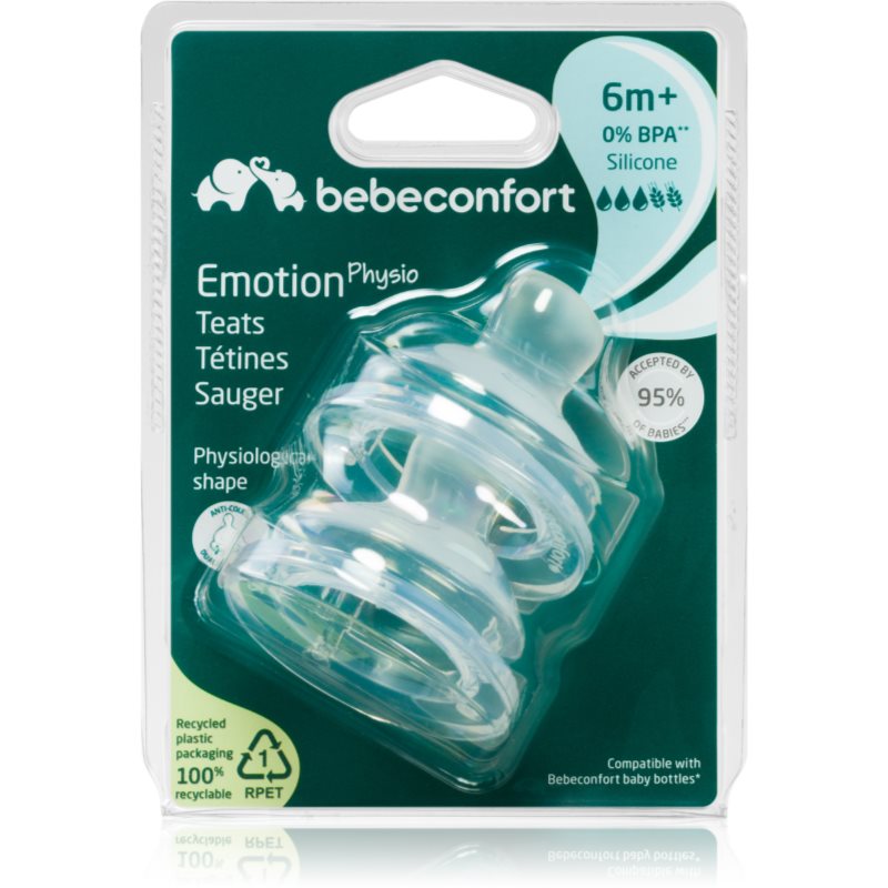 Bebeconfort Emotion Physio Thick Feed cumlík na fľašu 6 m 2 ks