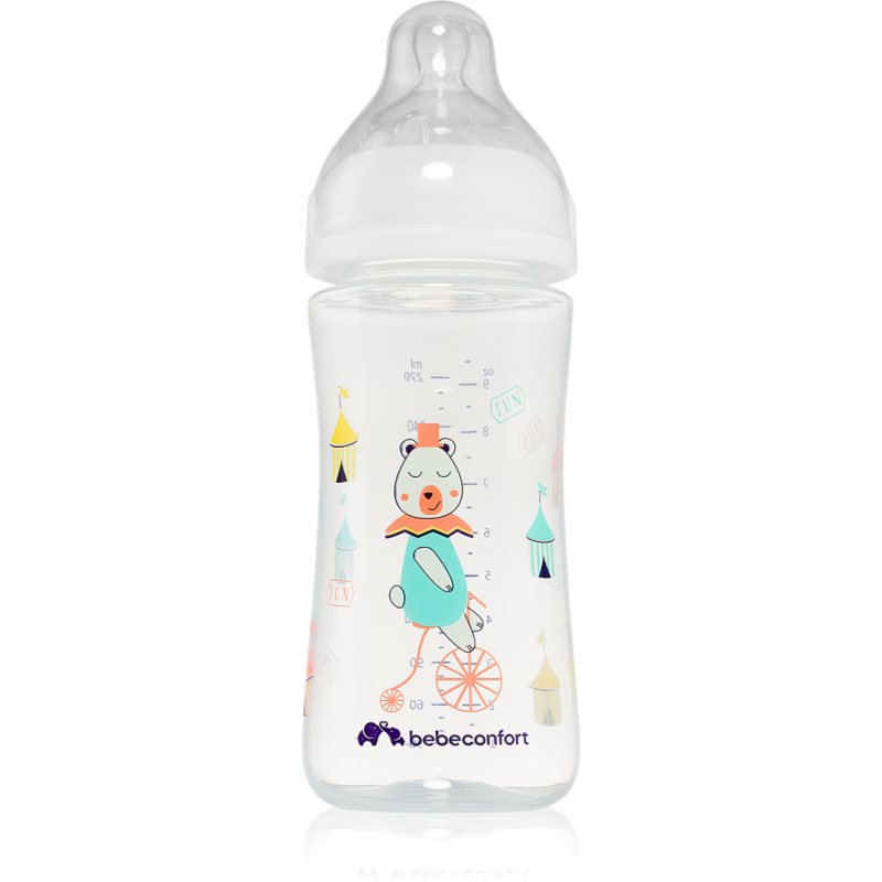 Bebeconfort Emotion White dojčenská fľaša Bear 0-12 m 270 ml