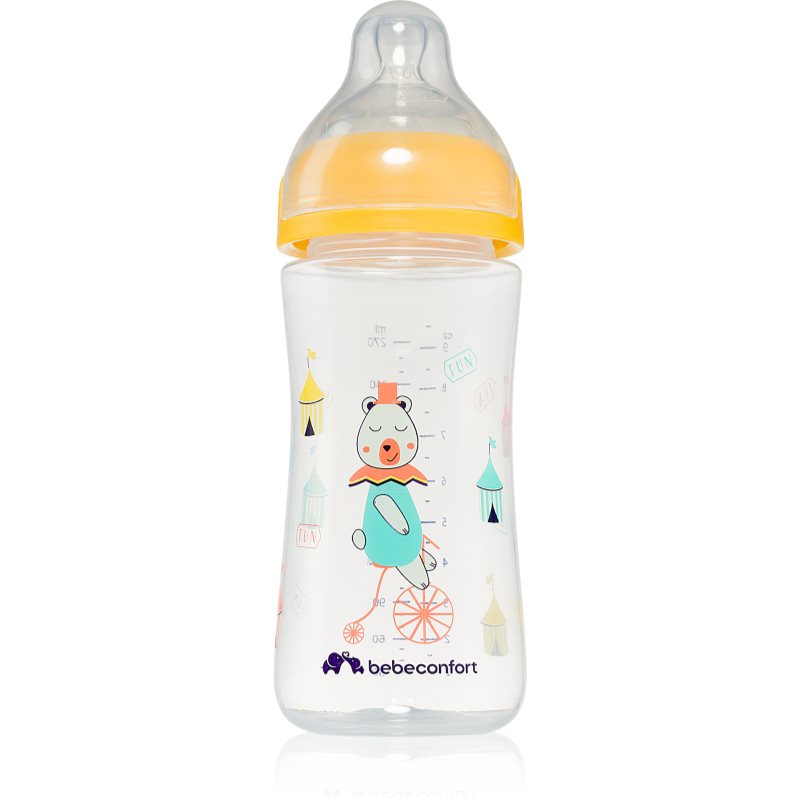 Bebeconfort Emotion Yellow dojčenská fľaša Bear 0-12 m 270 ml