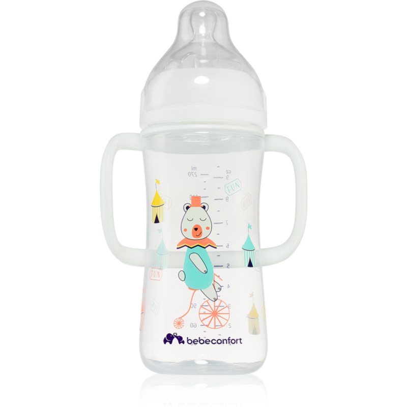 Bebeconfort Emotion dojčenská fľaša s držadlami 6 m White 270 ml