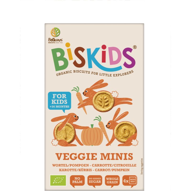 Belkorn Biskids Veggie Minis minisušienky s mrkvou a tekvicou 120 g