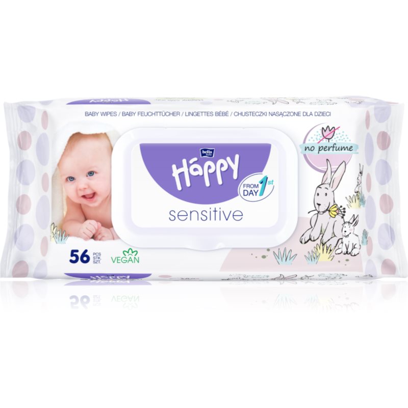 Bella Baby Happy Sensitive vlhčené čistiace obrúsky pre deti 56 ks