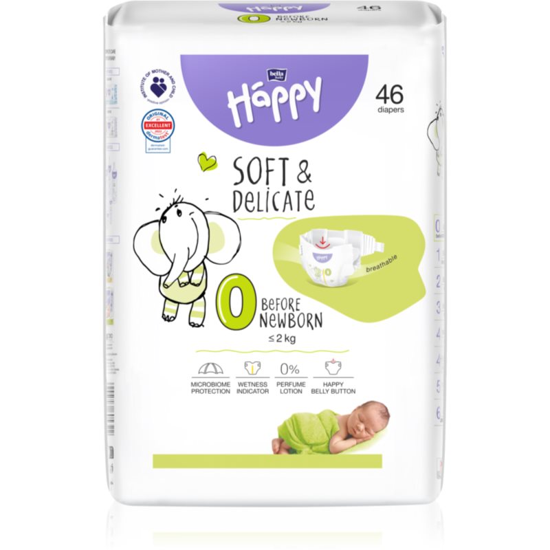 BELLA Baby Happy SoftDelicate Size 0 Before Newborn jednorazové plienky ≤ 2 kg 46 ks