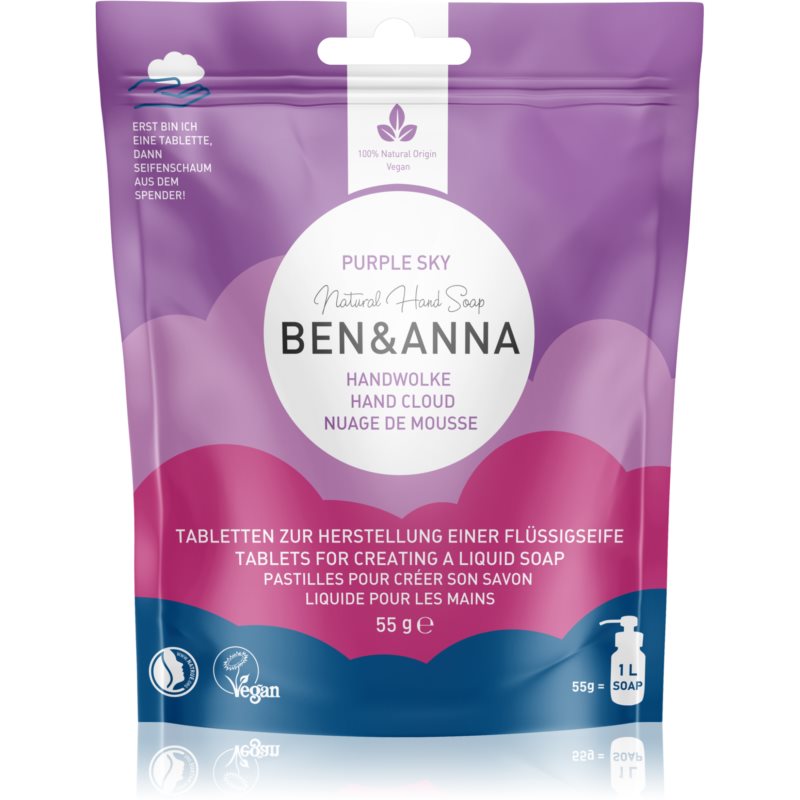 BENANNA Natural Hand Soap tekuté mydlo na ruky v tabletách Purple Sky 55 g