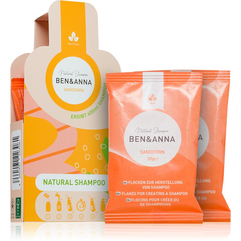 BENANNA Natural Shampoo Sanddorn šampónové vločky proti padaniu vlasov 2x20 g