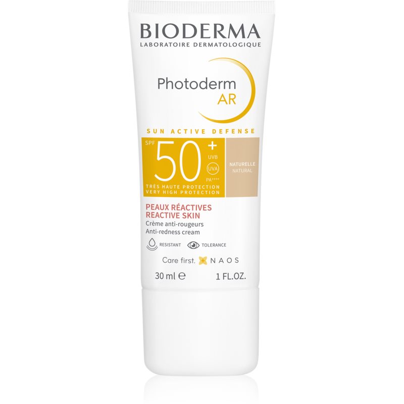 Bioderma Photoderm AR tónovací ochranný krém pre veľmi citlivú pleť so sklonom k začervenaniu SPF 50 odtieň Natural 30 ml