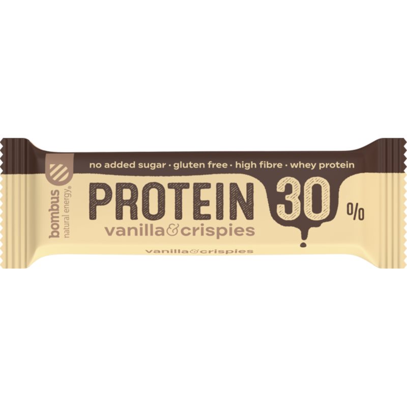 Bombus Protein 30  percent proteínová tyčinka príchuť Vanilla  Crispies 50 g