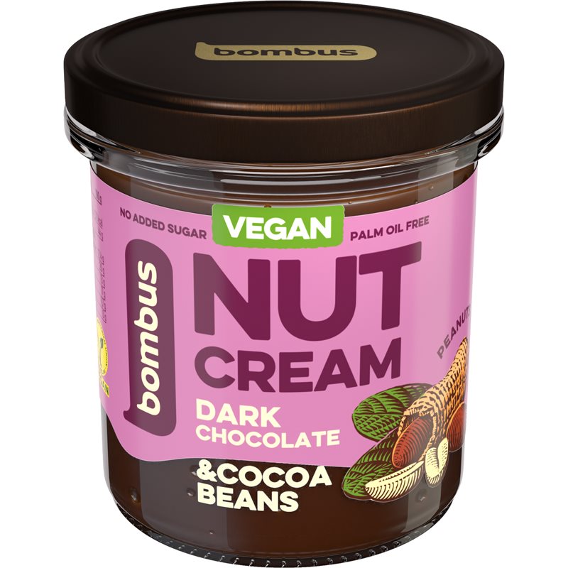 Bombus Nut Cream Dark Chocolate  Cocoa Beans orechová nátierka s čokoládou 300 g