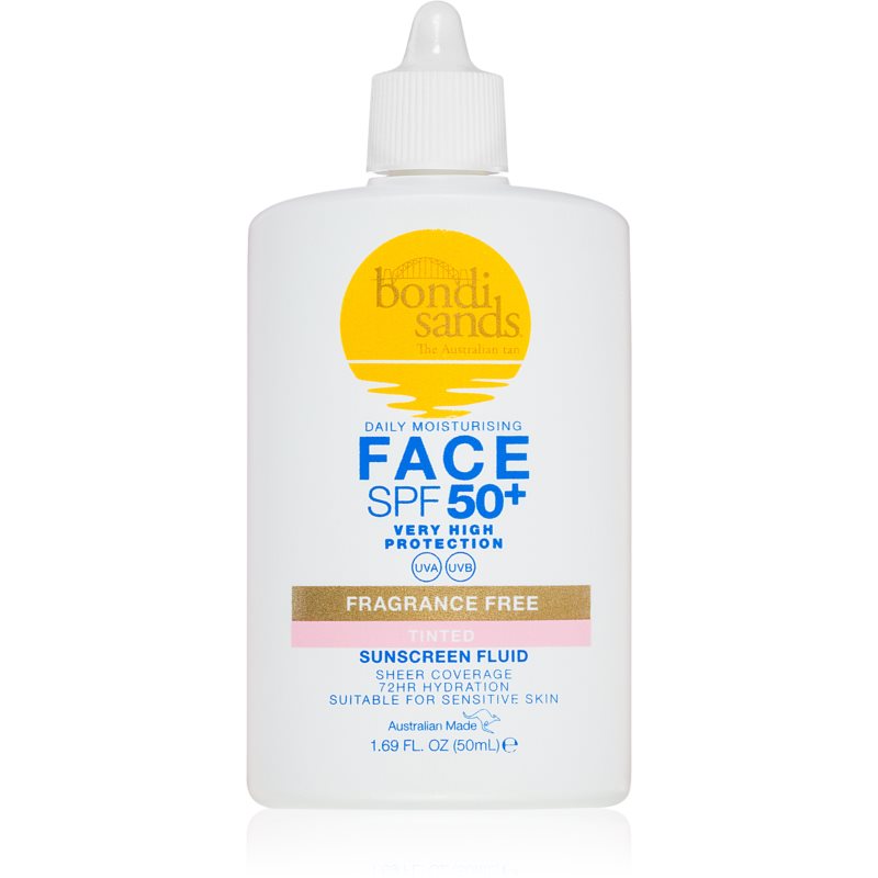 Bondi Sands SPF 50 Fragrance Free Tinted Face Fluid tónovací ochranný krém na tvár SPF 50 50 ml