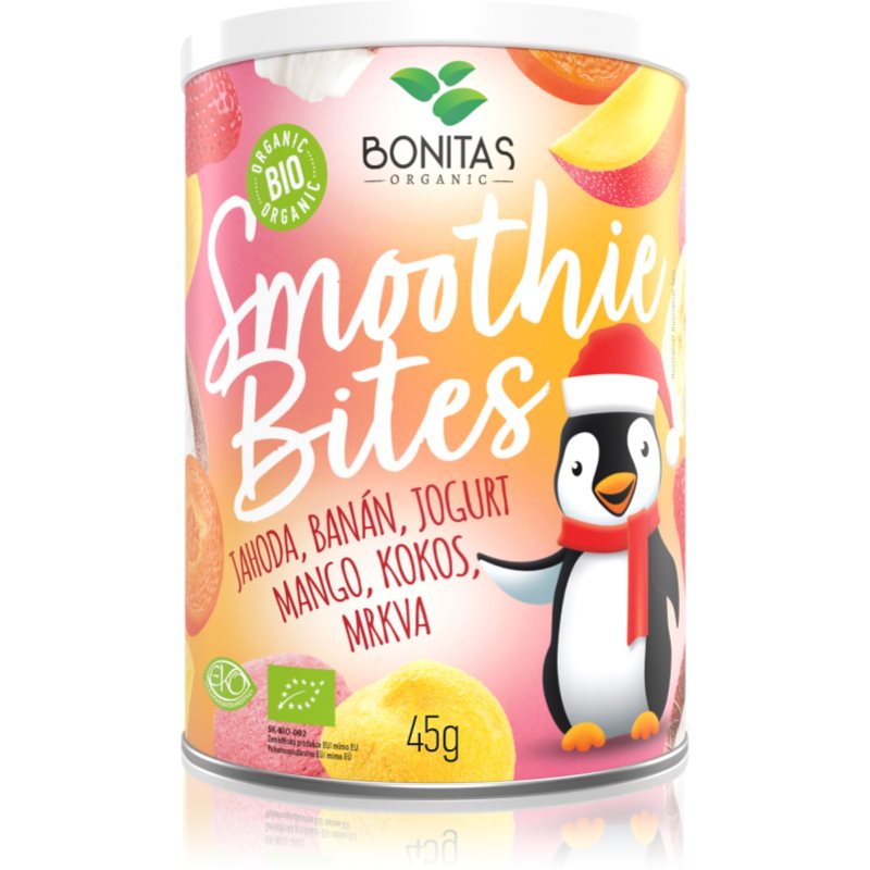 Bonitas Smoothie Bites BIO mrazom sušené ovocie s jogurtom 45 g