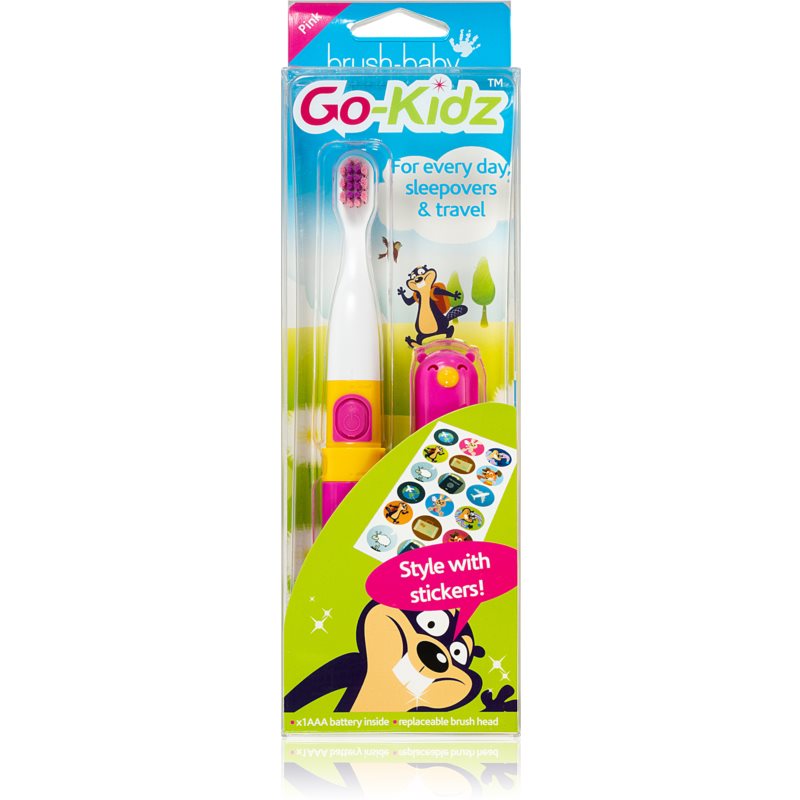 Brush Baby Go-Kidz zubná kefka na batérie od 3 rokov PinkBlue 1 ks