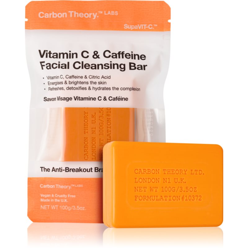 Carbon Theory Facial Cleansing Bar Vitamin C  Caffeine čistiace mydlo na tvár s vitamínom C Orange 100 g