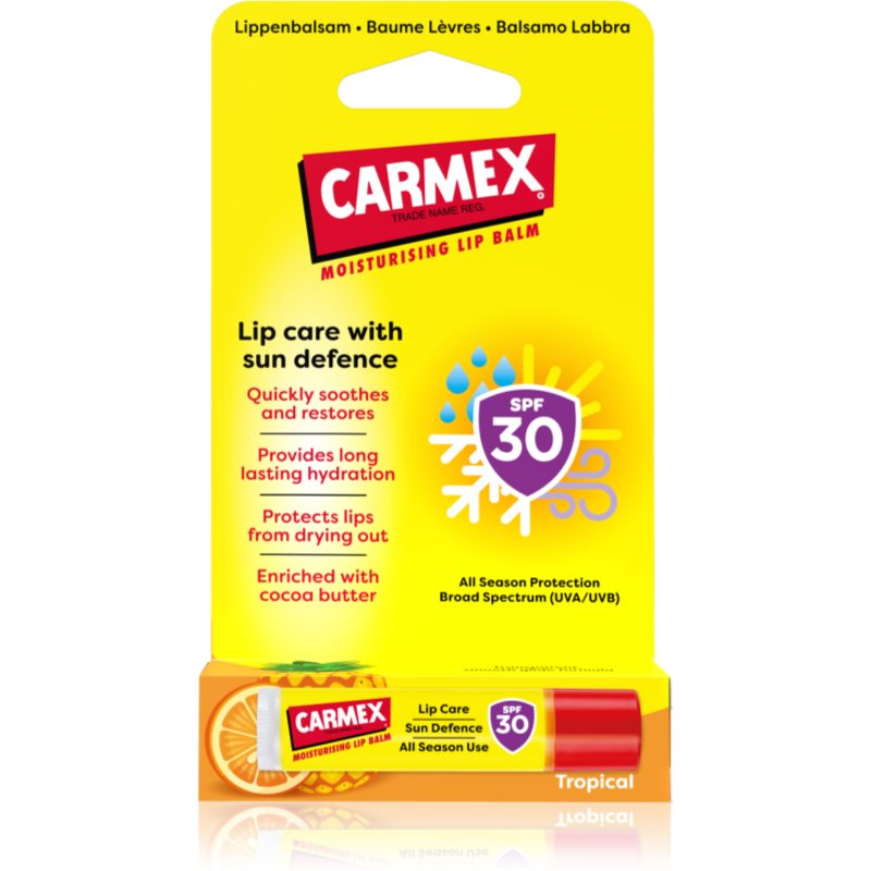 Carmex Tropical Sun Defense ochranný balzam na pery SPF 30 4,25 g