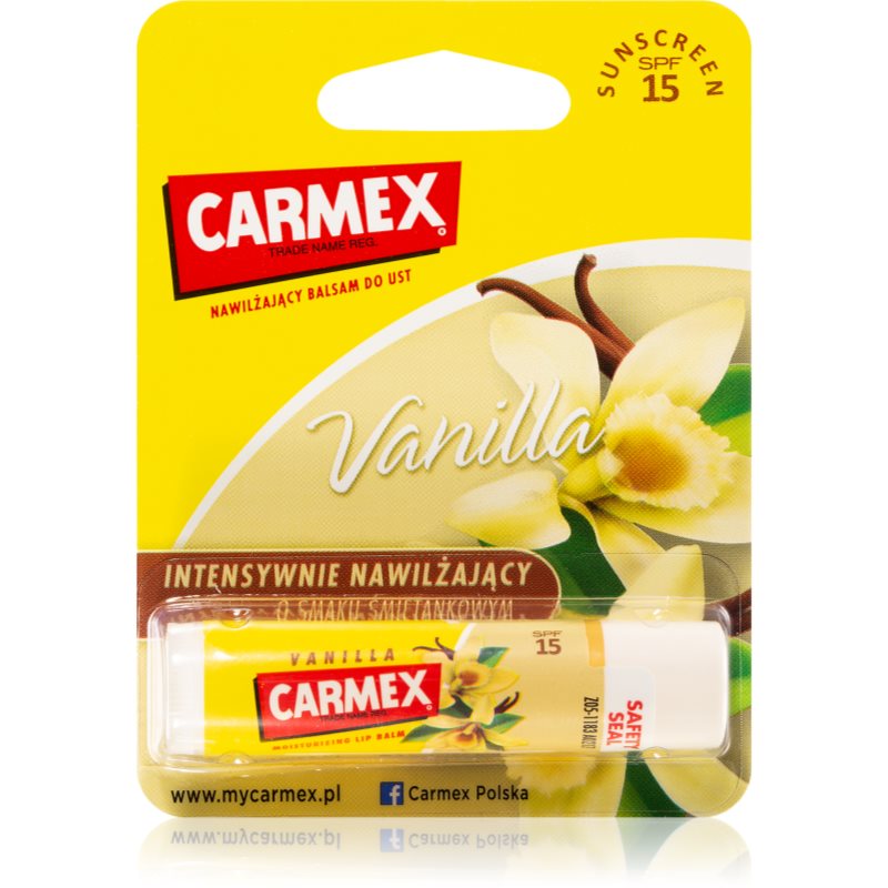 Carmex Vanilla hydratačný balzam na pery v tyčinke SPF 15 4,25 g
