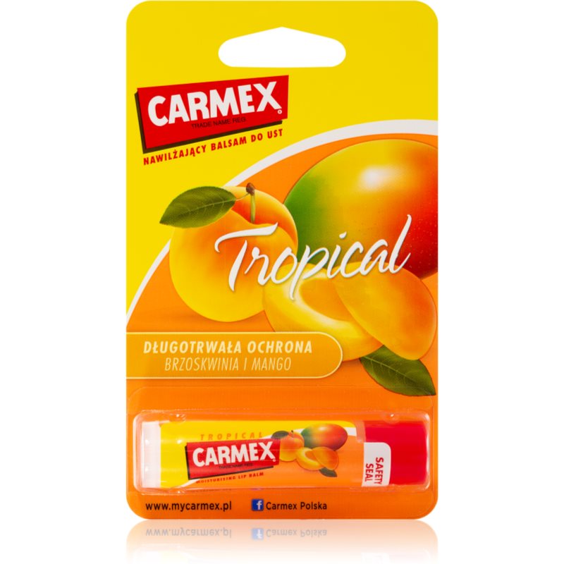 Carmex Tropical hydratačný balzam na pery v tyčinke (Peach and Mango) 4.25 g
