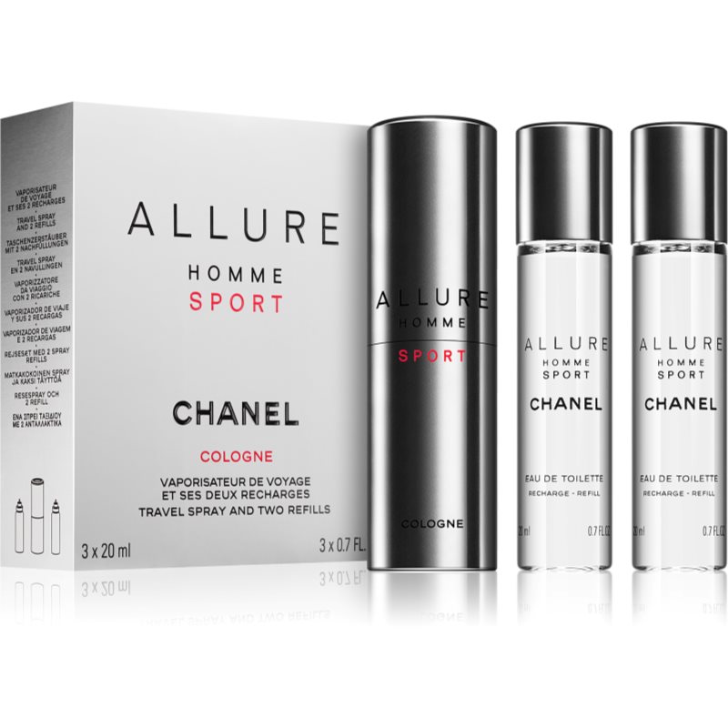 Chanel Allure Homme Sport Cologne kolínska voda (1x plniteľná  2x náplň) pre mužov 2x20 ml