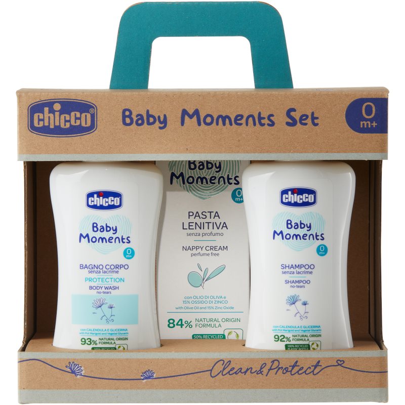 Chicco Baby Moments Clean  Protect darčeková sada (pre deti od narodenia)
