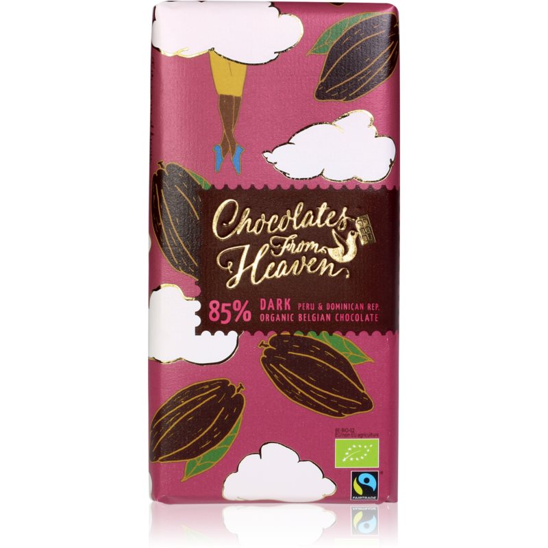 Chocolates from Heaven Horká čokoláda Peru  Dominikánska republika horká čokoláda v BIO kvalite 100 g