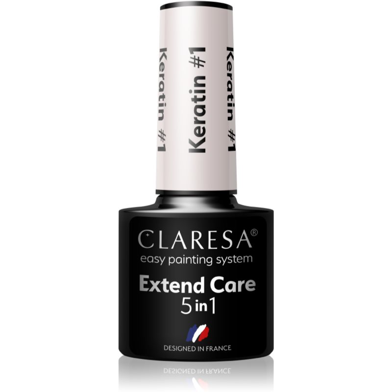 Claresa Extend Care 5 in 1 Keratin podkladový lak pre gélové nechty s vyživujúcim účinkom odtieň 1 5 g